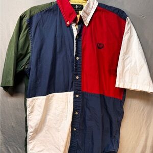 Vintage Hunts Club Collection White, Red & Green Button Up Shirt - Size Small